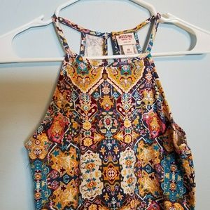 High neck patterned dress